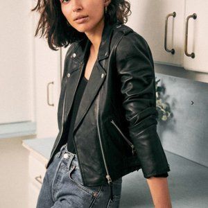 Sezane Zig Leather Jacket